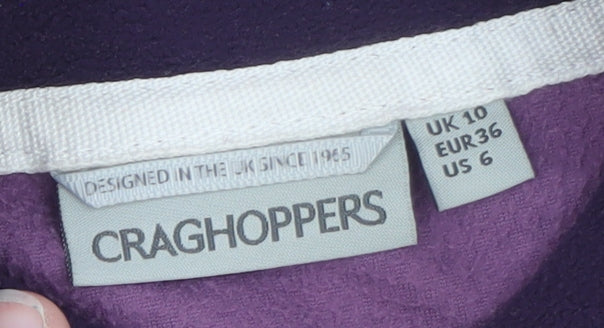Craghoppers Women's Purple 1/2 Zip Fleece Sweatshirt UK 10