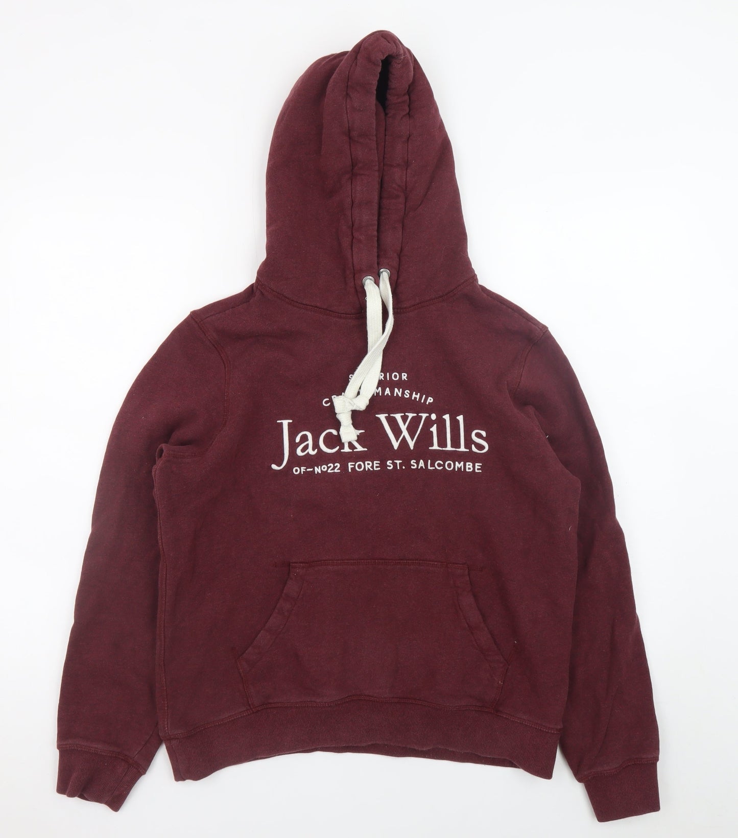 Jack Wills Womens Burgundy Hoodie UK 12 Pullover Hooded Sweatshirt