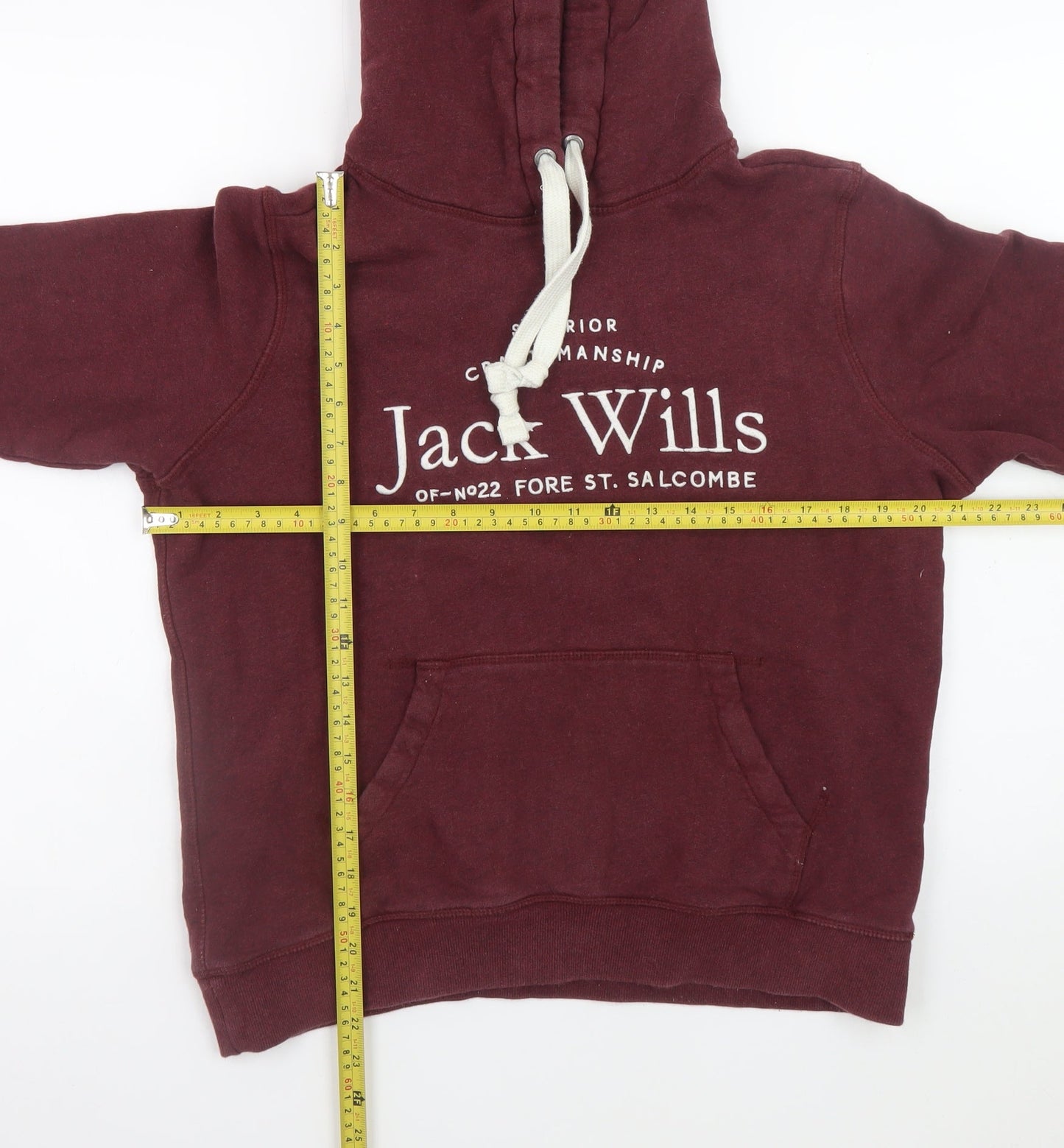 Jack Wills Womens Burgundy Hoodie UK 12 Pullover Hooded Sweatshirt