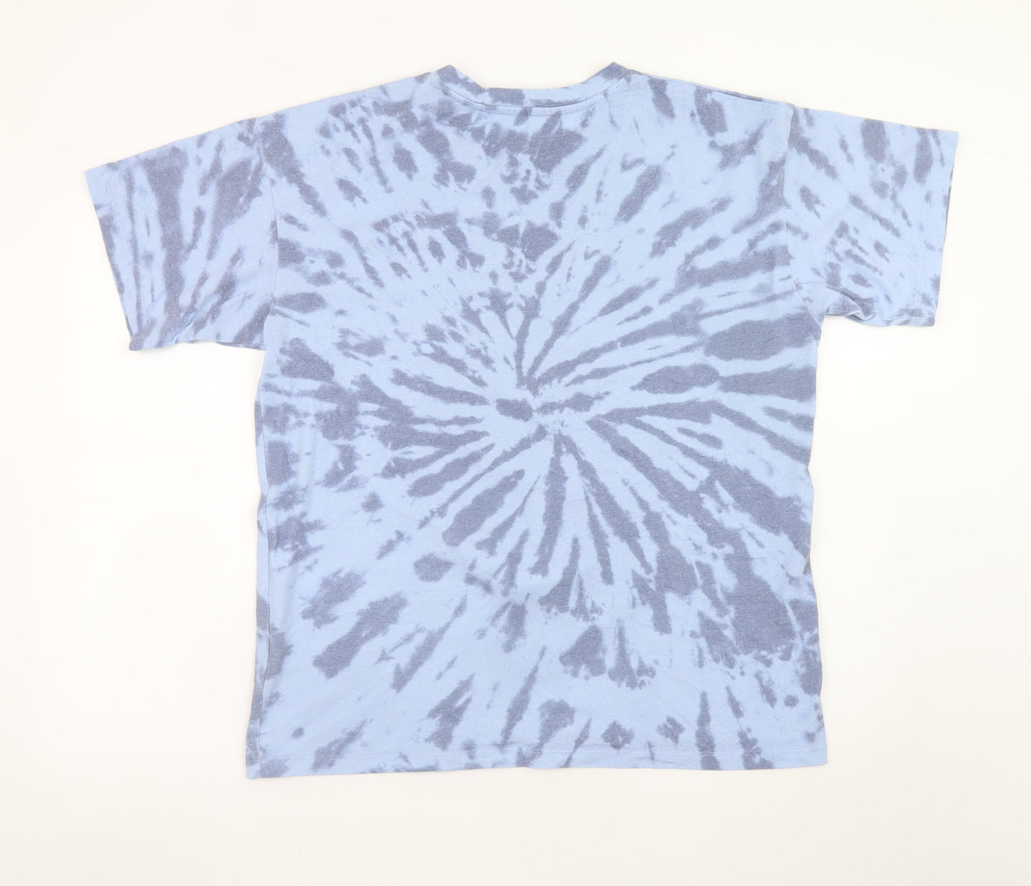 Pull&Bear Mens Blue Rick and Morty Tie-Dye Graphic T-Shirt Size M