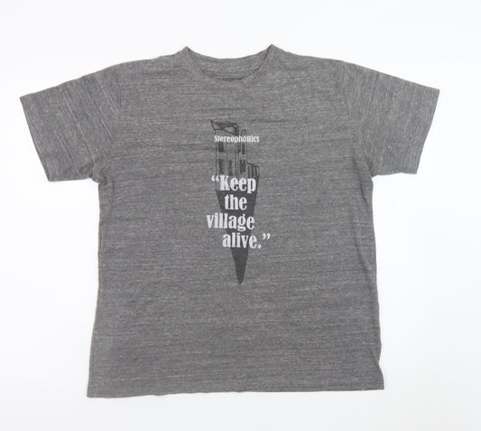 Stereophonics Men's Grey Graphic Print Band T-Shirt Size L