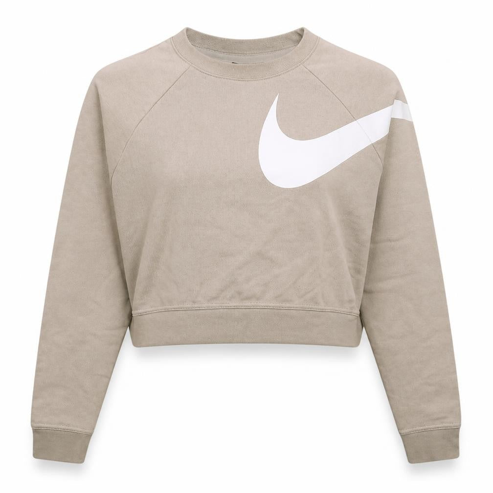 Nike Women Beige Dri-FIT Pullover Sweatshirt Small Crew Neck