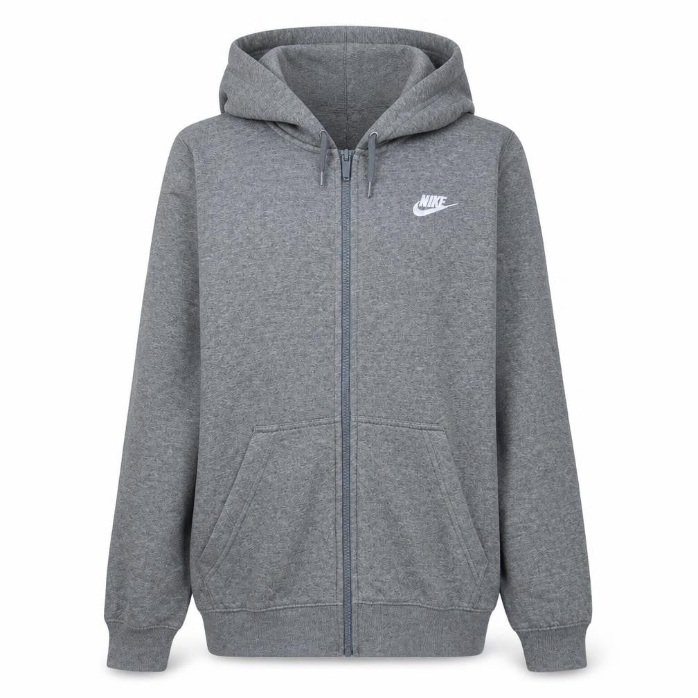 Nike Women Grey Full Zip Hoodie Small Cotton Blend Casual