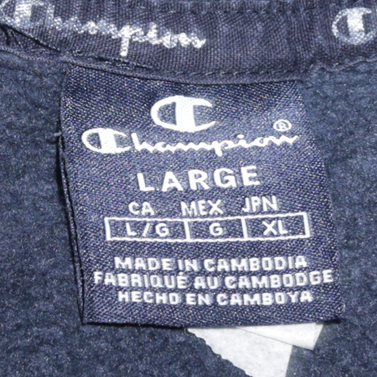 Champion Mens Black Large Crew Neck Logo Sweatshirt Pullover