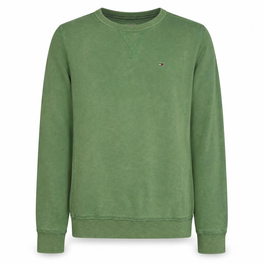 Hilfiger Denim Men's Green Cotton Crew Neck Sweatshirt M