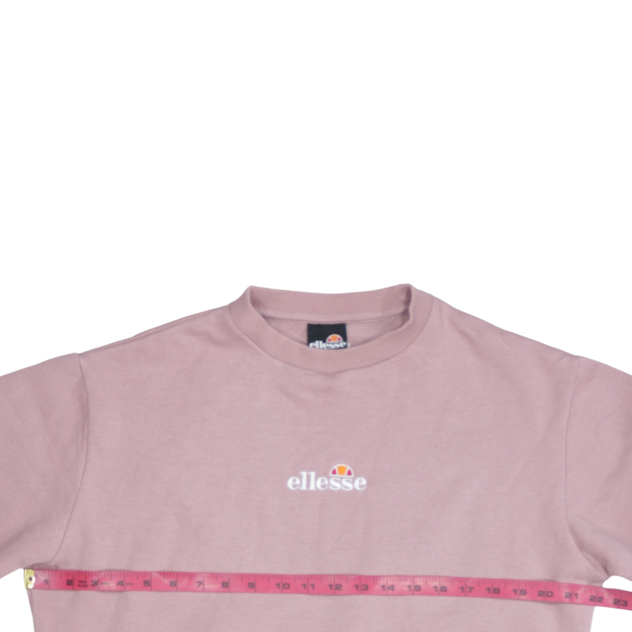 Ellesse Womens Pink Pullover Sweatshirt Size M Cotton Blend Logo Crew Neck