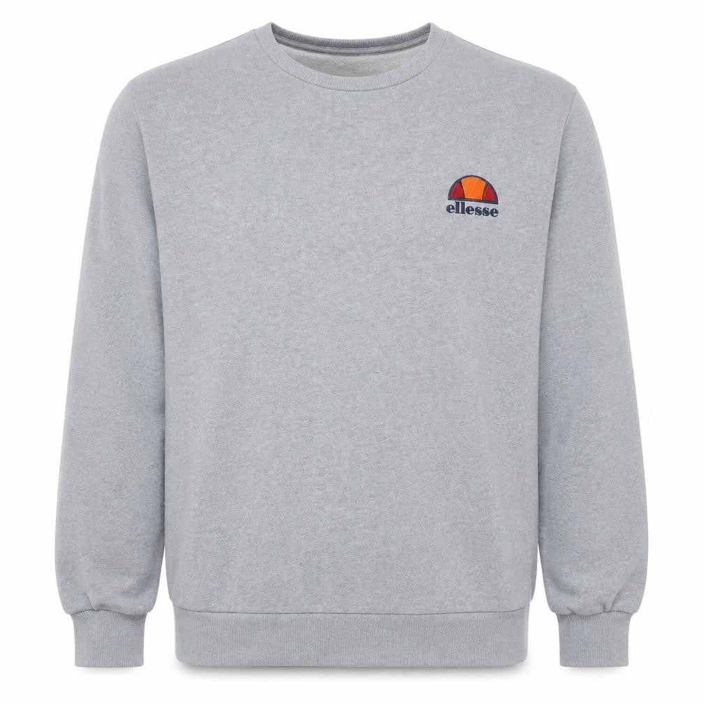 Ellesse Men's Grey Logo Crew Neck Sweatshirt Size L Regular Fit