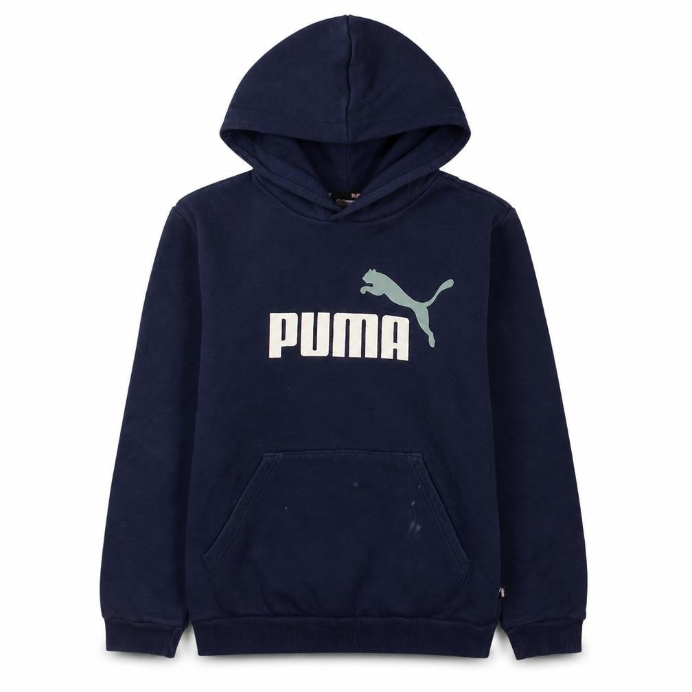 Puma Boys Navy Blue Pullover Hoodie Size 13-14 Years Cotton Blend
