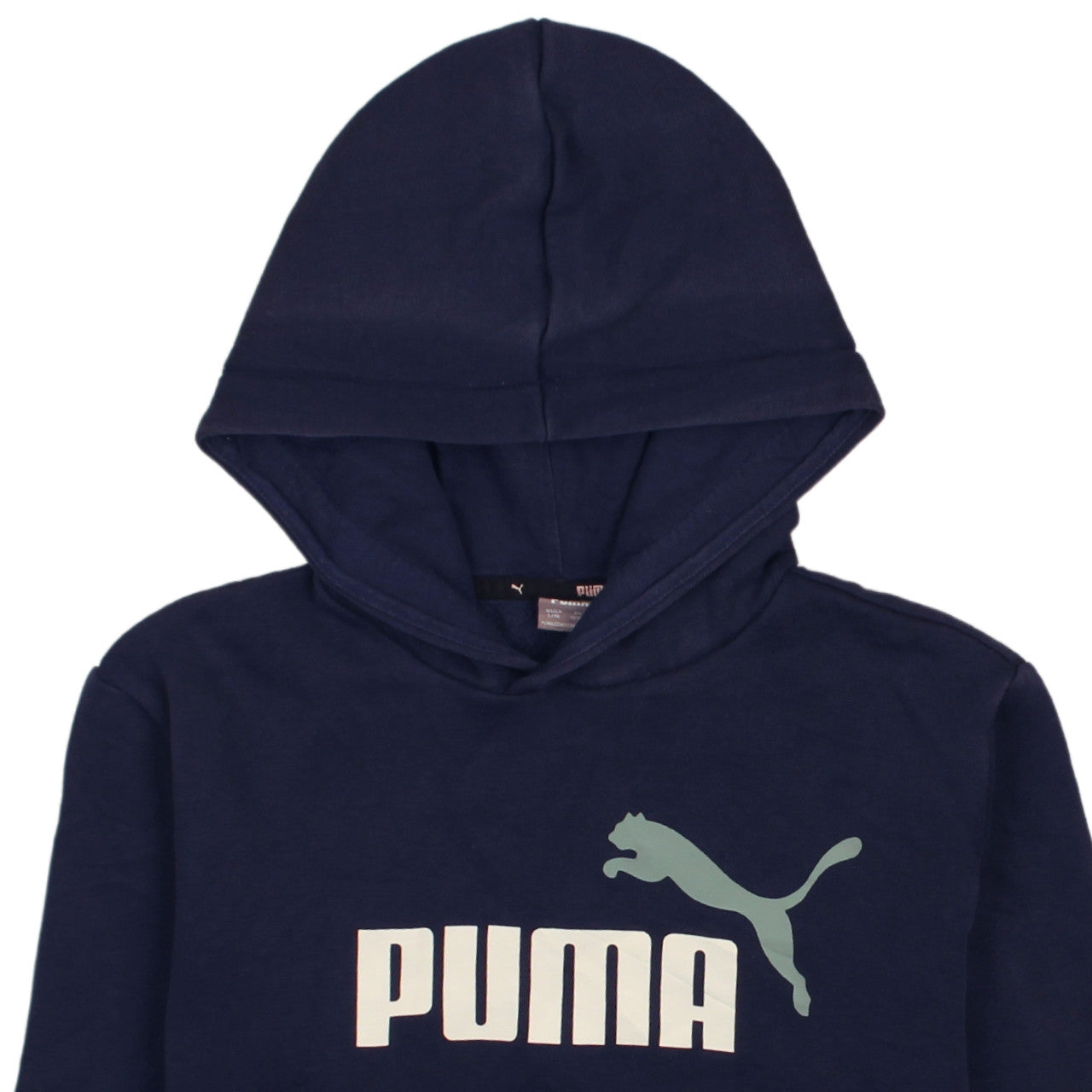 Puma Boys Navy Blue Pullover Hoodie Size 13-14 Years Cotton Blend
