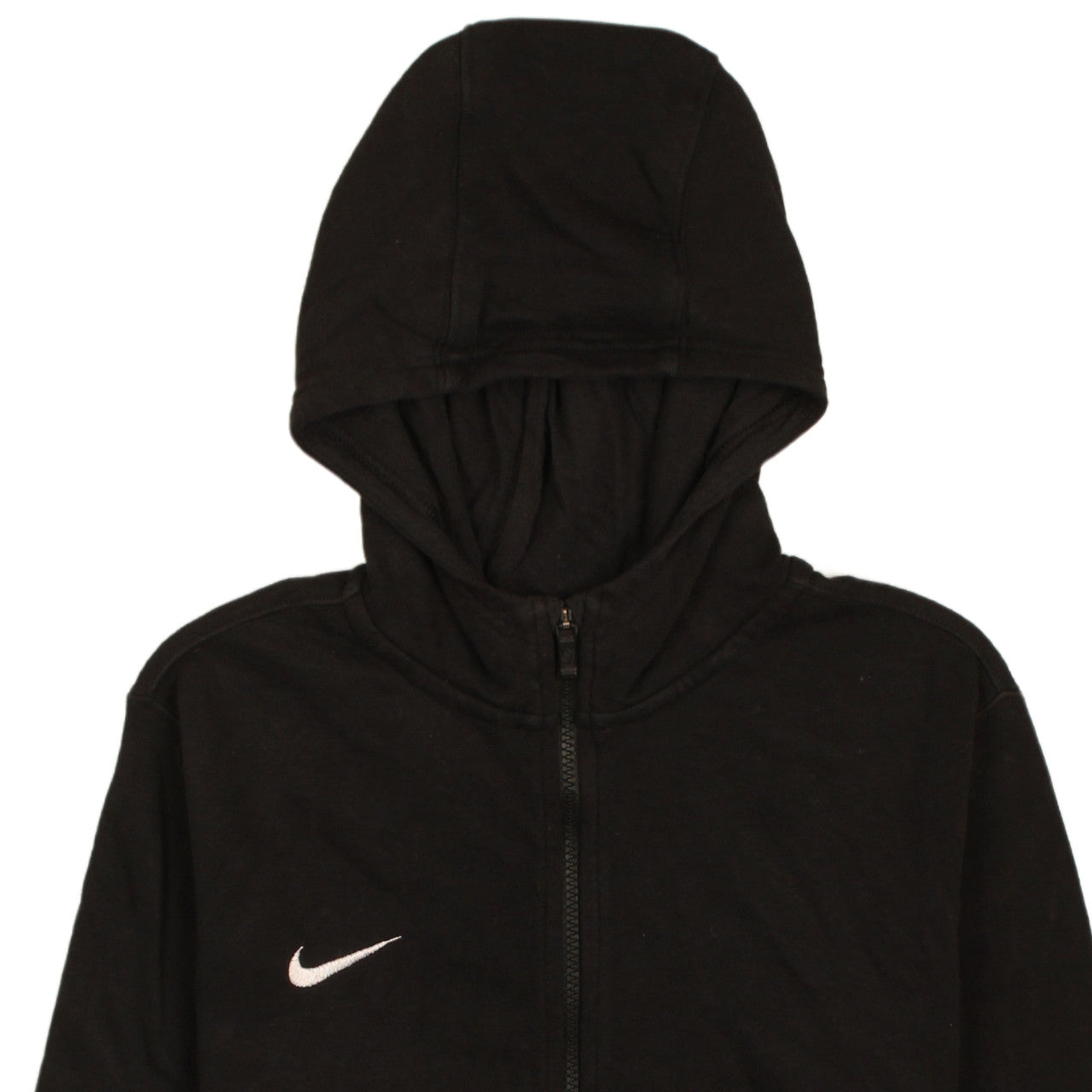 Nike Boys Black Full Zip Hoodie XL 158-170cm with Logo and Pocket