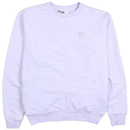 Additional front view of Fila women’s lilac crew neck sweatshirt, size S, casual logo pullover