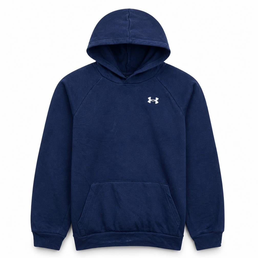Under Armour Boys Navy Blue Pullover Hoodie YXL Loose Fit Sportswear