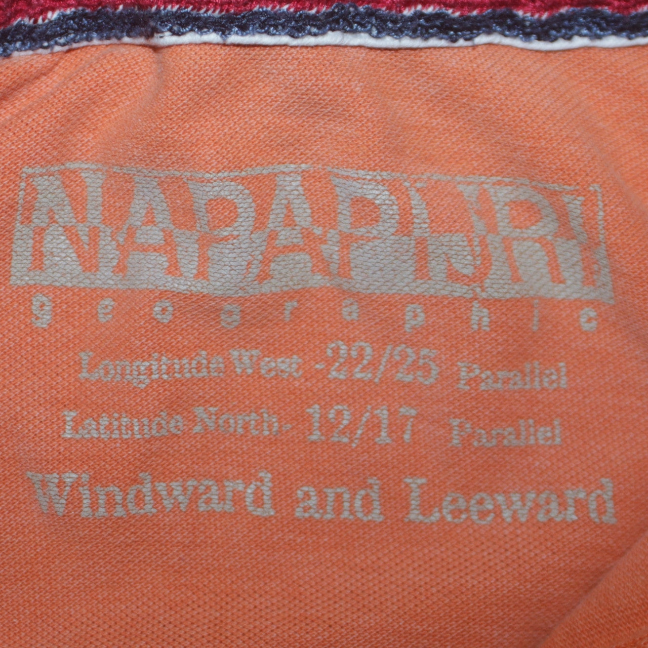Napapijri Men’s Orange Long Sleeve Cotton Polo Shirt Size M