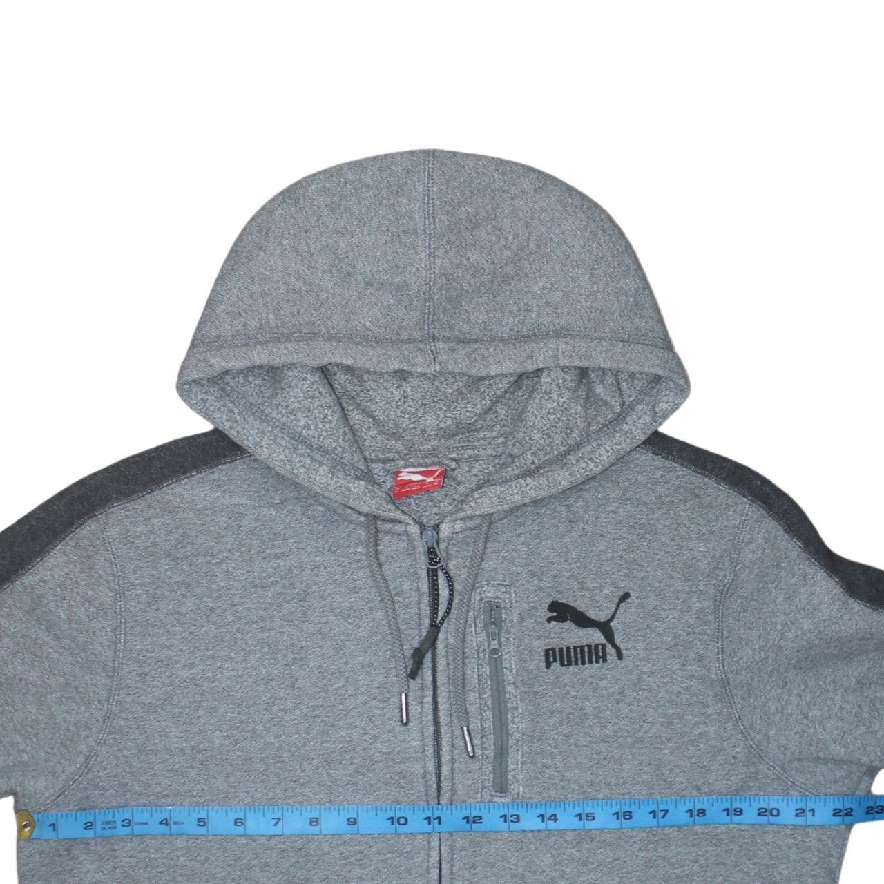 Puma Men's Grey Full Zip Hoodie Size M Sport Lifestyle Fleece