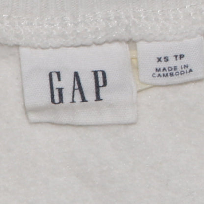 Gap Women Ivory XS Glitter Logo Pullover Sweatshirt