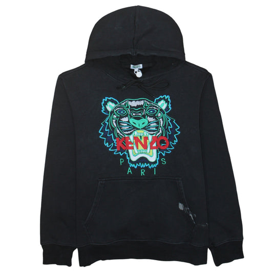 Kenzo Men Black L Embroidered Tiger Pullover Hoodie