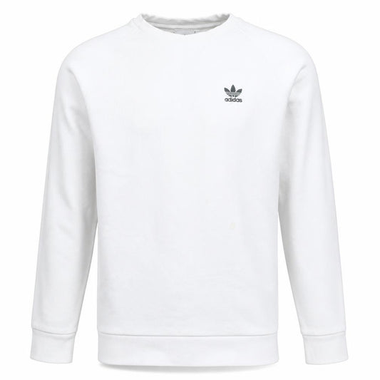 Adidas Men's White Small Trefoil Logo Pullover Sweatshirt