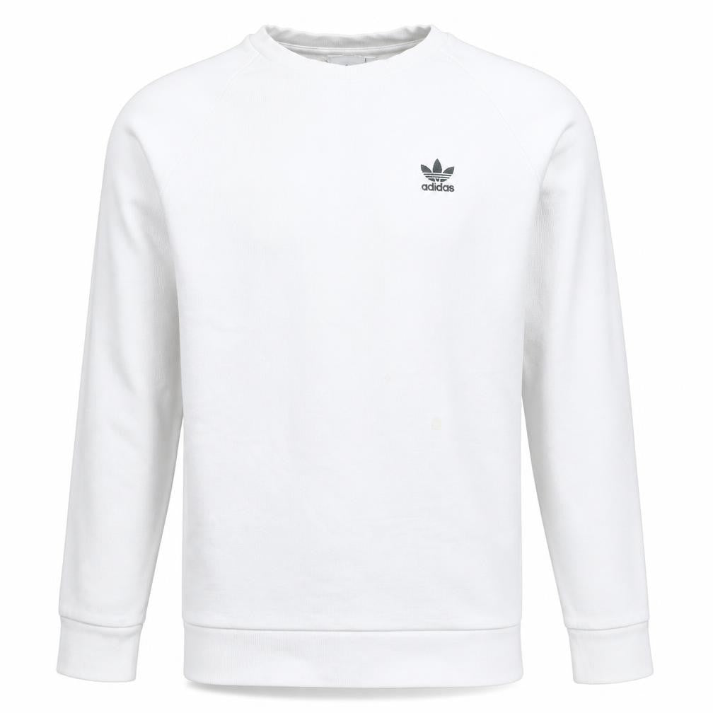 Adidas Men's White Small Trefoil Logo Pullover Sweatshirt