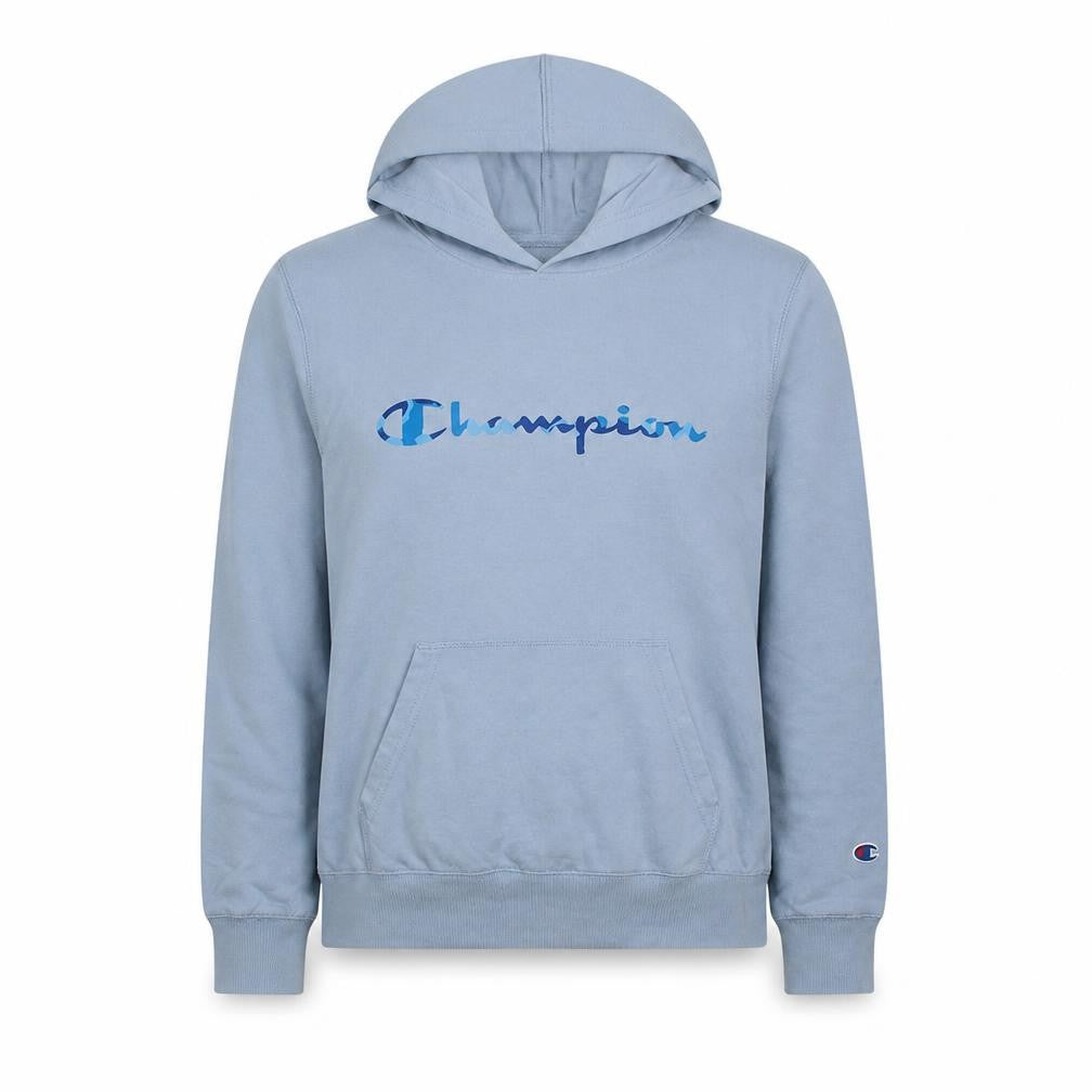 Champion Women’s Blue Pullover Hoodie Size L Cotton Logo Athleticwear