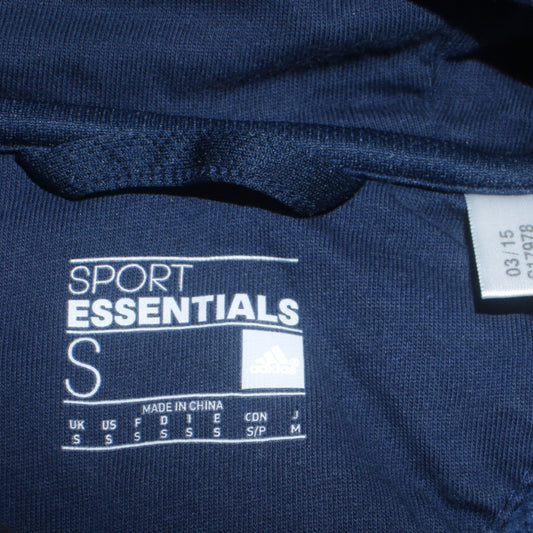 Adidas Men’s Blue Sport Essentials Full Zip Hoodie Size S