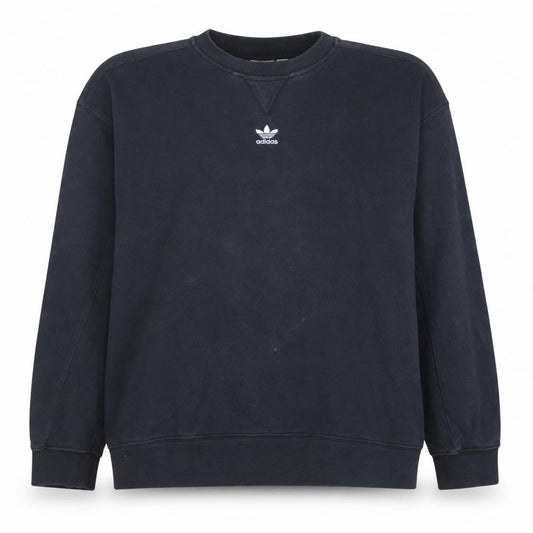Front view of adidas Women's Black Crew Neck Pullover Sweatshirt, size 18