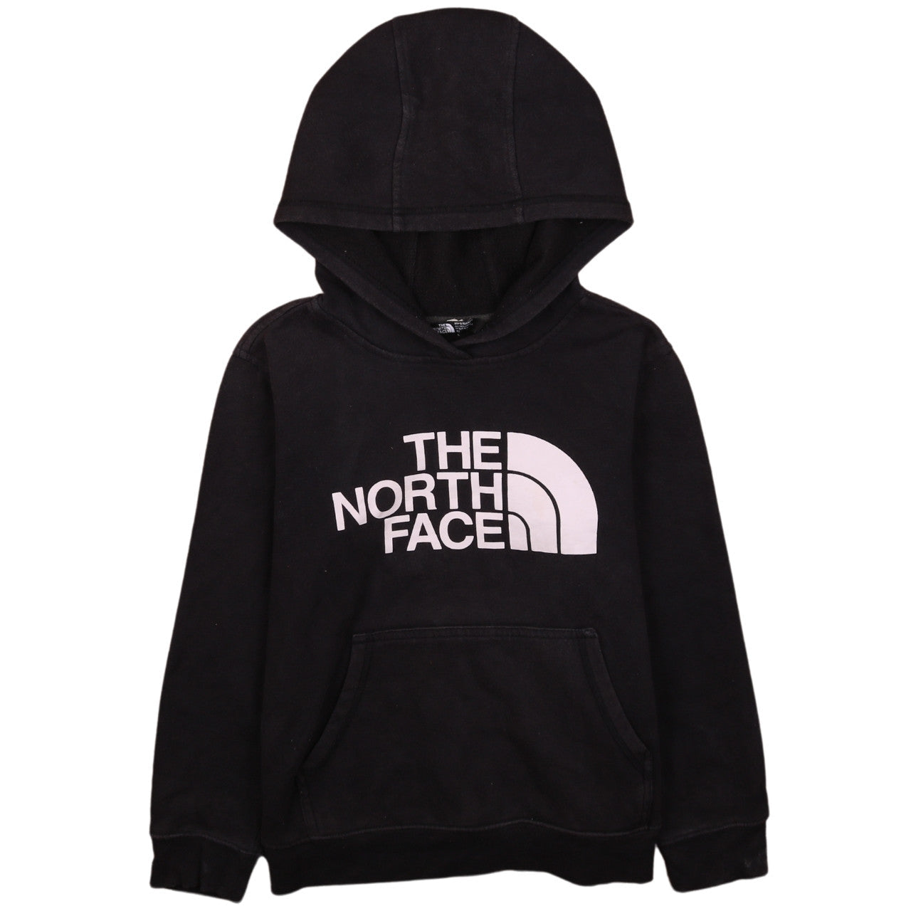 The North Face Boys Black Pullover Hoodie M Full Logo Casual Sweatshirt