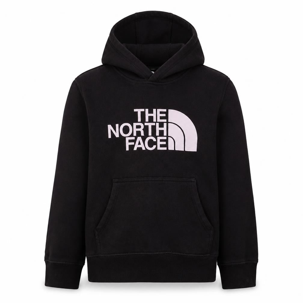 The North Face Boys Black Pullover Hoodie M Full Logo Casual Sweatshirt