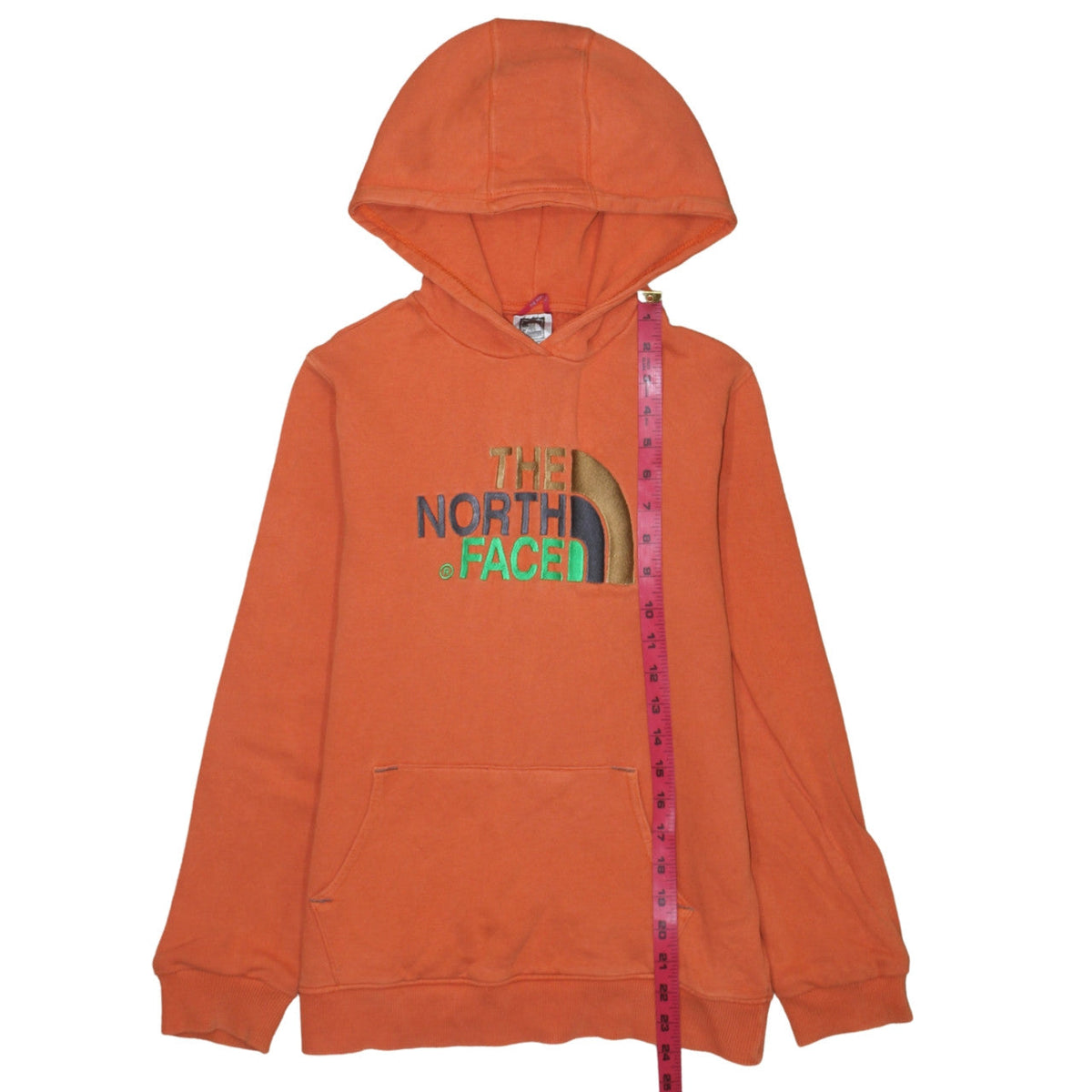 The North Face Boys Orange Pullover Hoodie L Youth Embroidered Logo