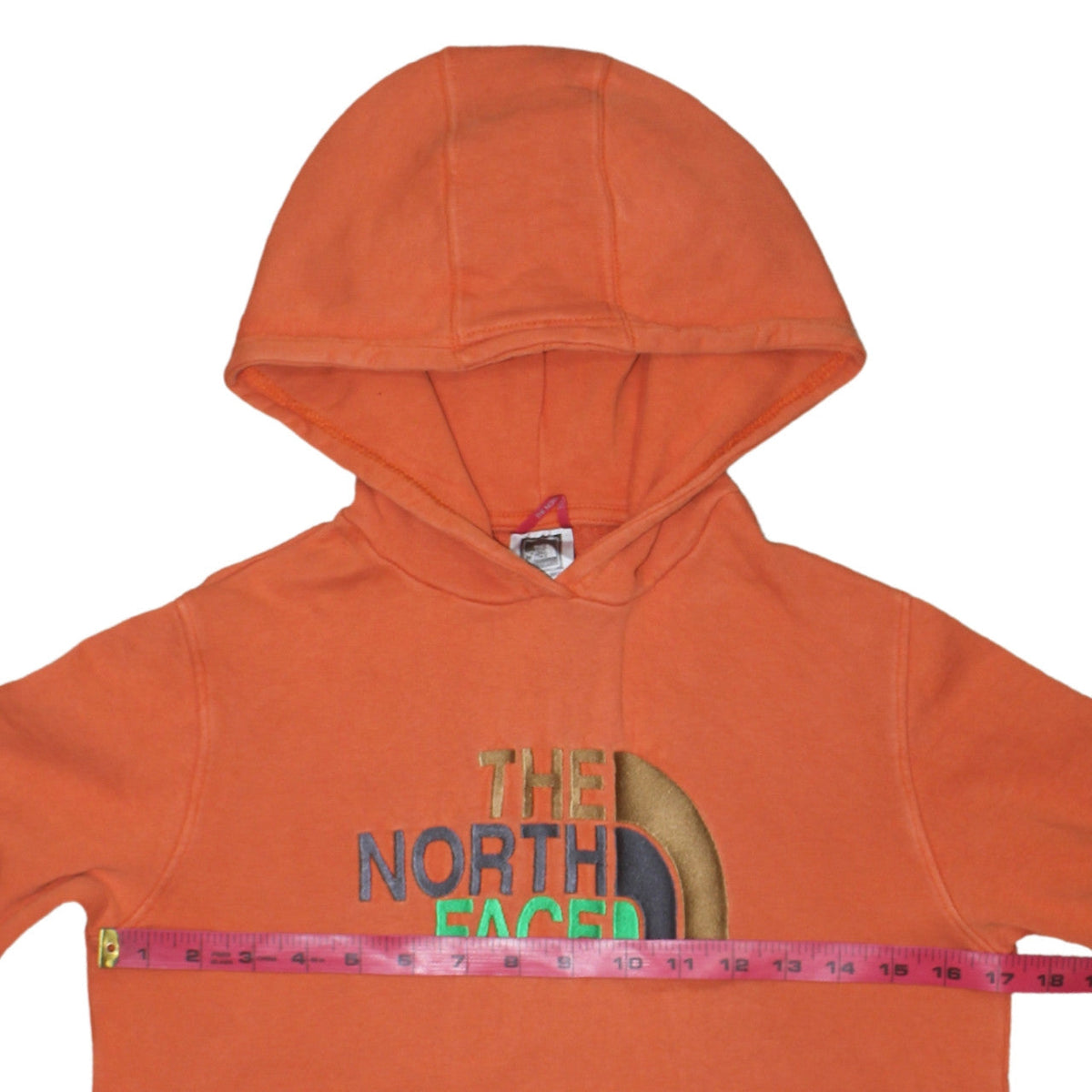 The North Face Boys Orange Pullover Hoodie L Youth Embroidered Logo