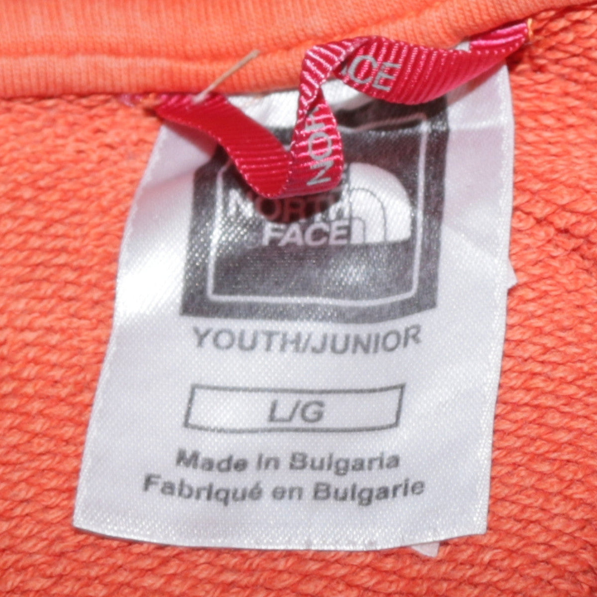 The North Face Boys Orange Pullover Hoodie L Youth Embroidered Logo