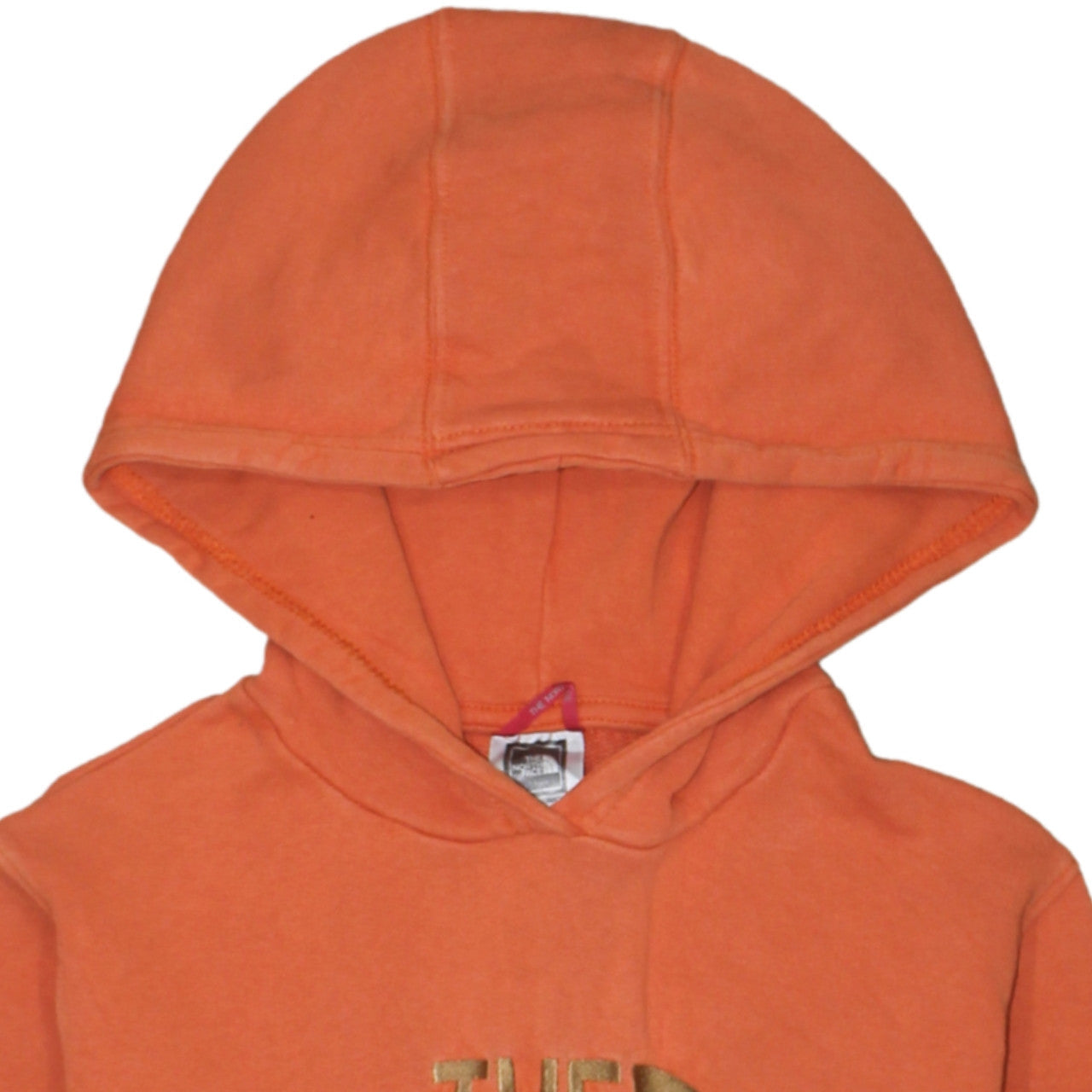 The North Face Boys Orange Pullover Hoodie L Youth Embroidered Logo