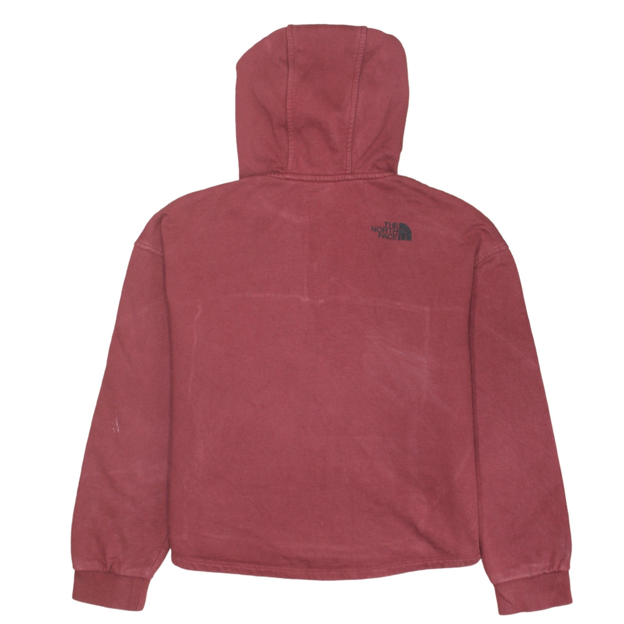 The North Face Womens Burgundy 1/4 Zip Hoodie Cotton L