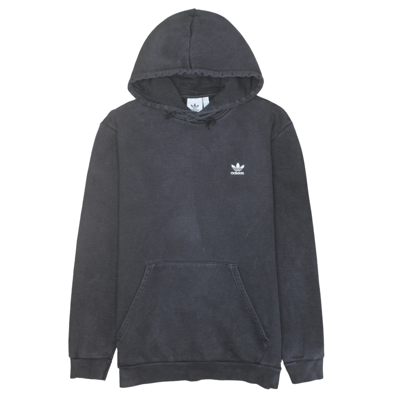 Adidas Men Black Pullover Hoodie L Fleece Sports Logo