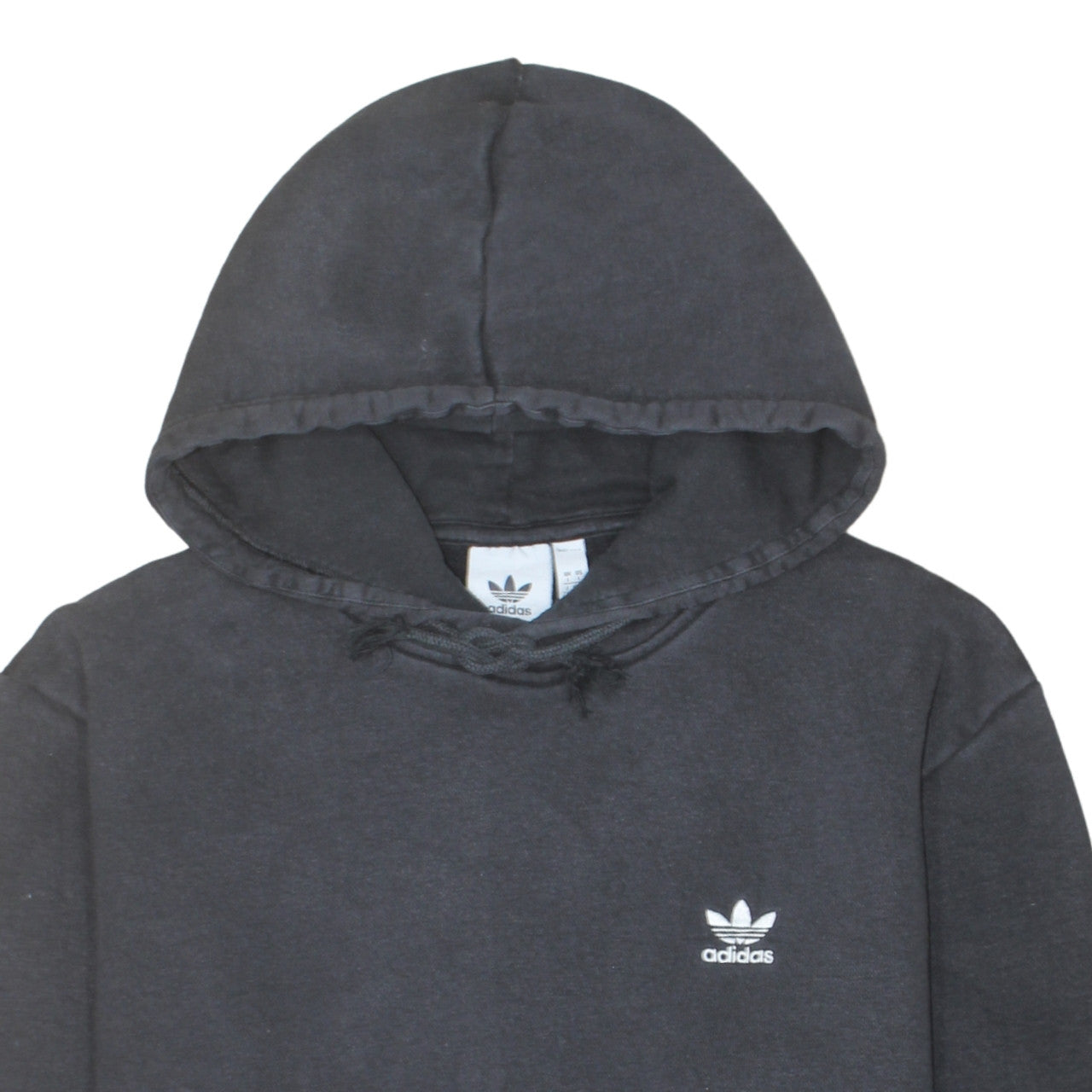 Adidas Men Black Pullover Hoodie L Fleece Sports Logo