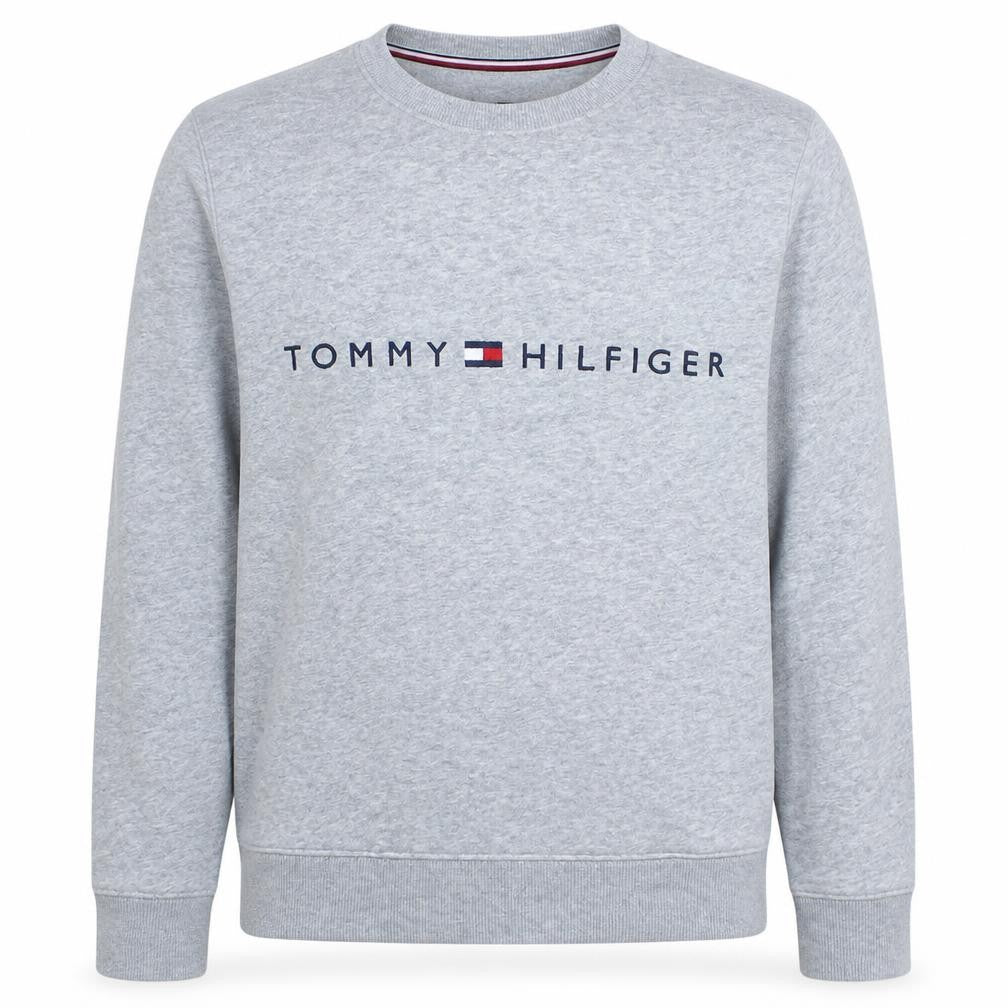 Tommy Hilfiger Mens Grey Logo Crew Neck Sweatshirt Size S