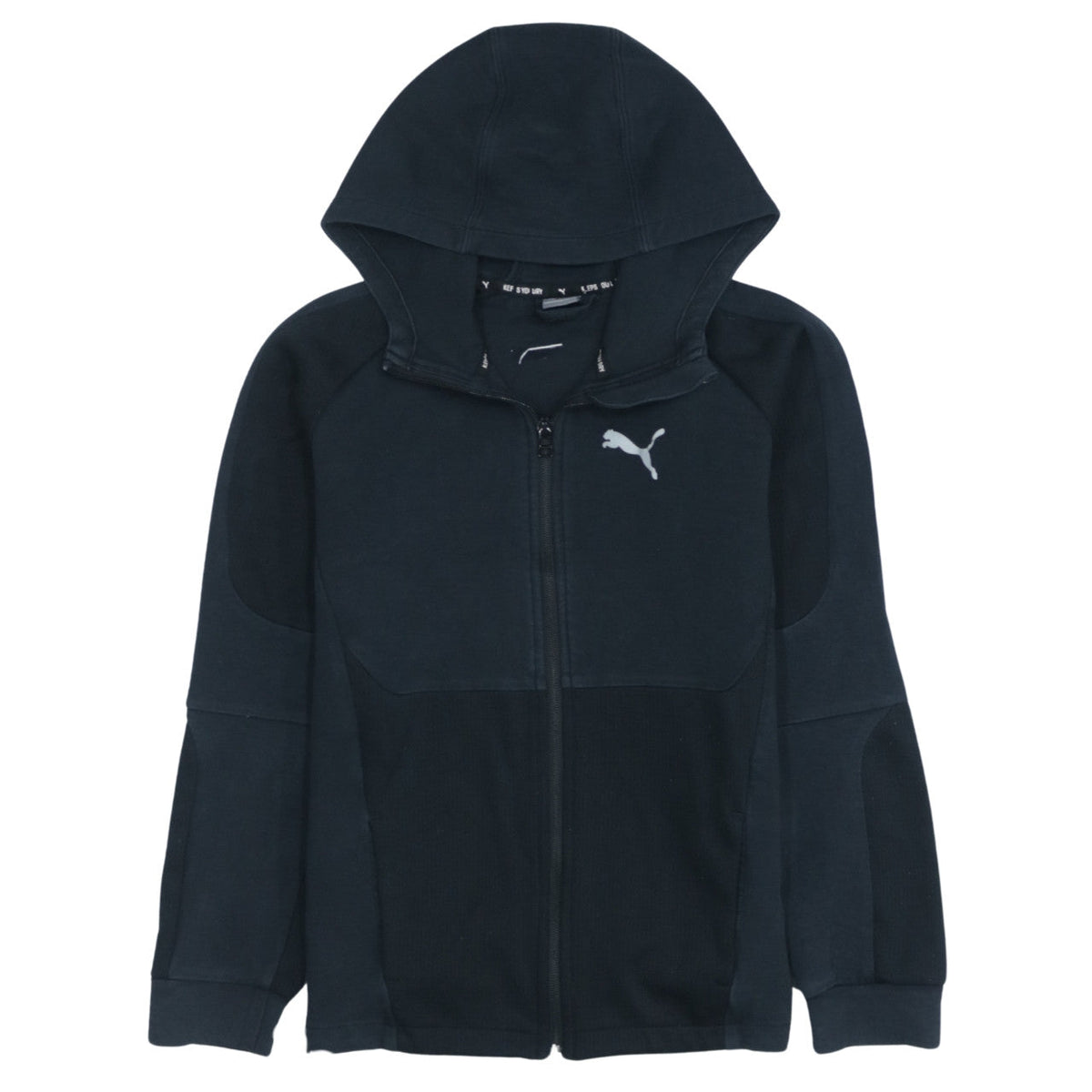 Puma Boys Black Full Zip Hoodie 13-14 Years Cotton Blend Sportswear