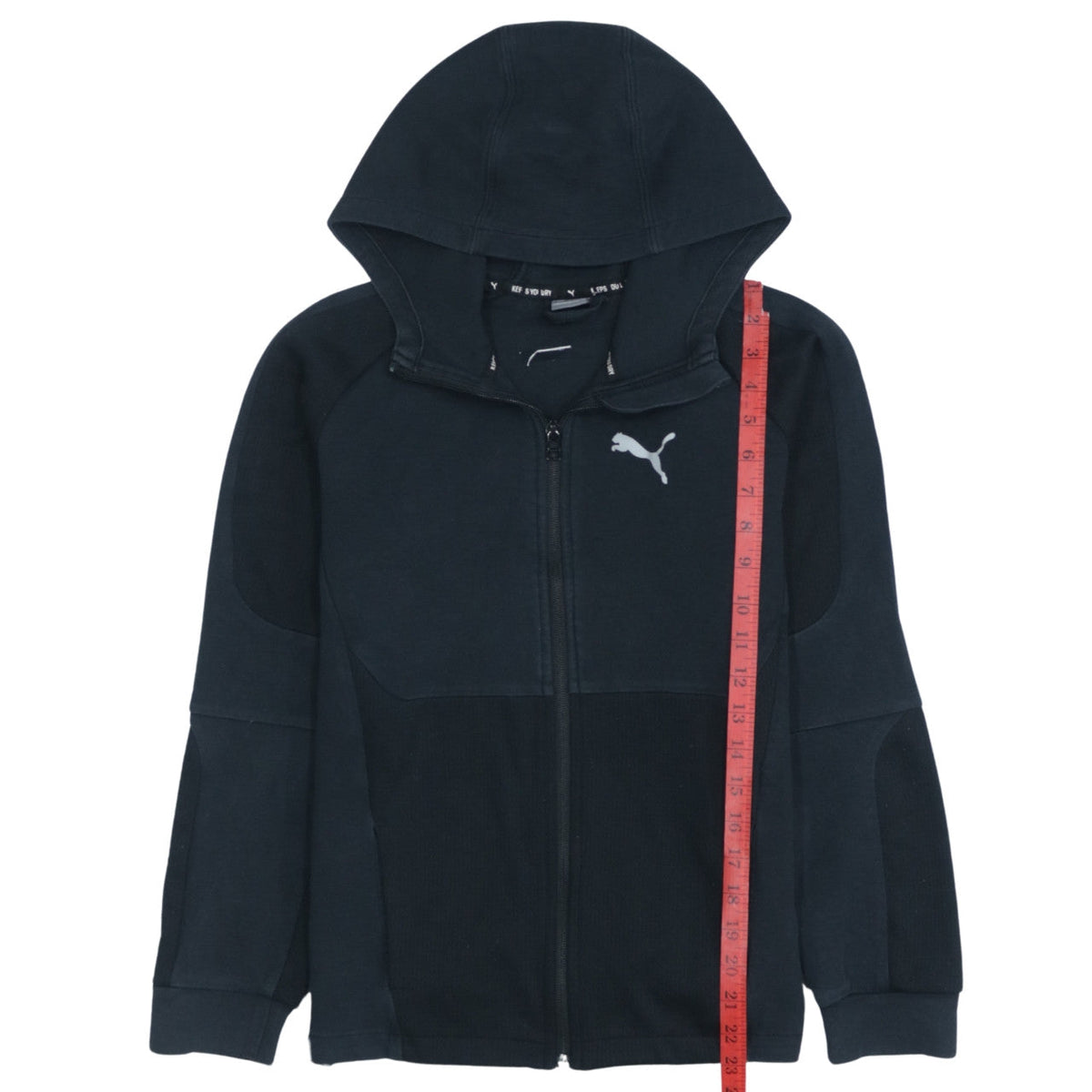 Puma Boys Black Full Zip Hoodie 13-14 Years Cotton Blend Sportswear