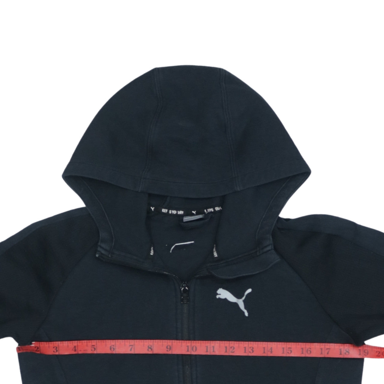 Puma Boys Black Full Zip Hoodie 13-14 Years Cotton Blend Sportswear