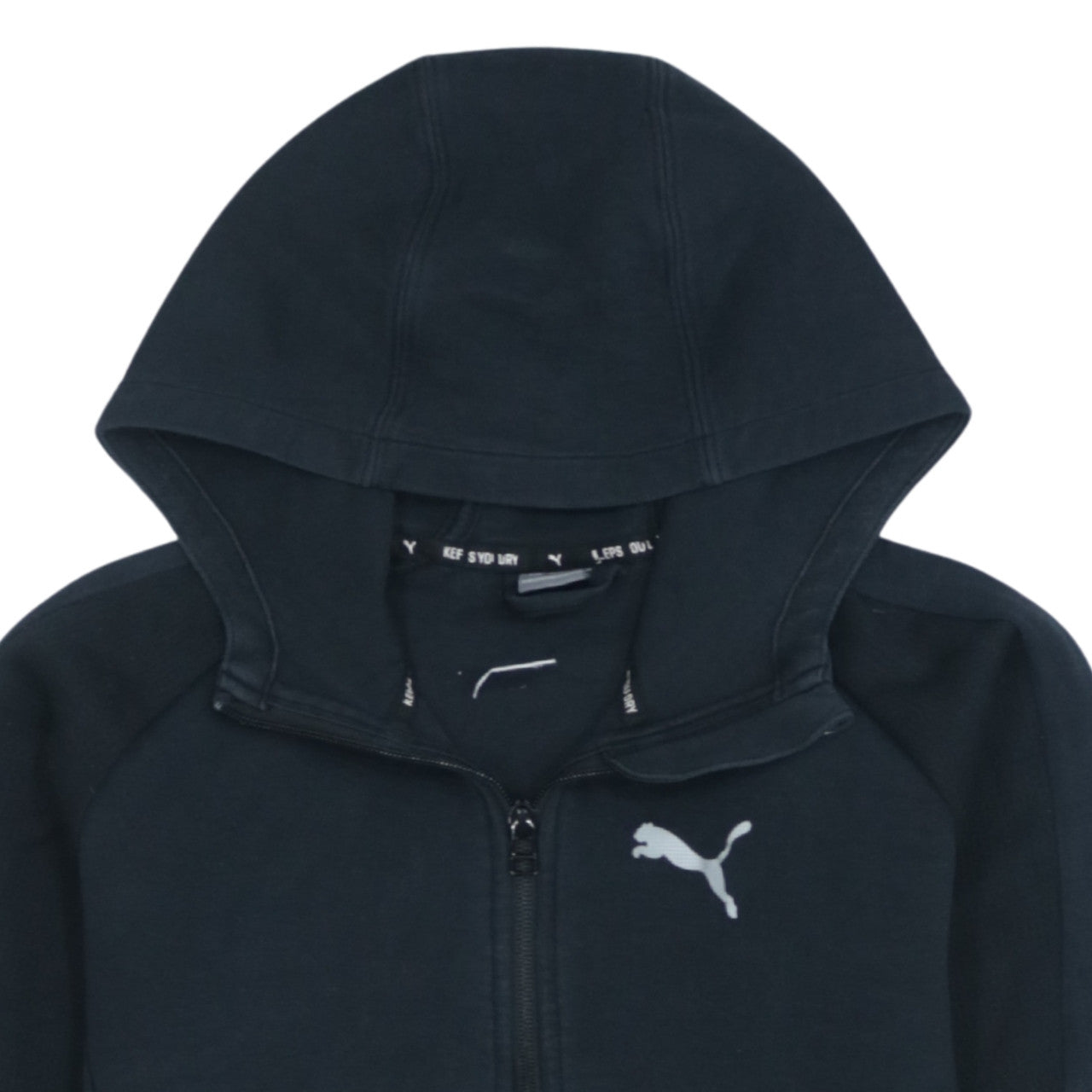 Puma Boys Black Full Zip Hoodie 13-14 Years Cotton Blend Sportswear