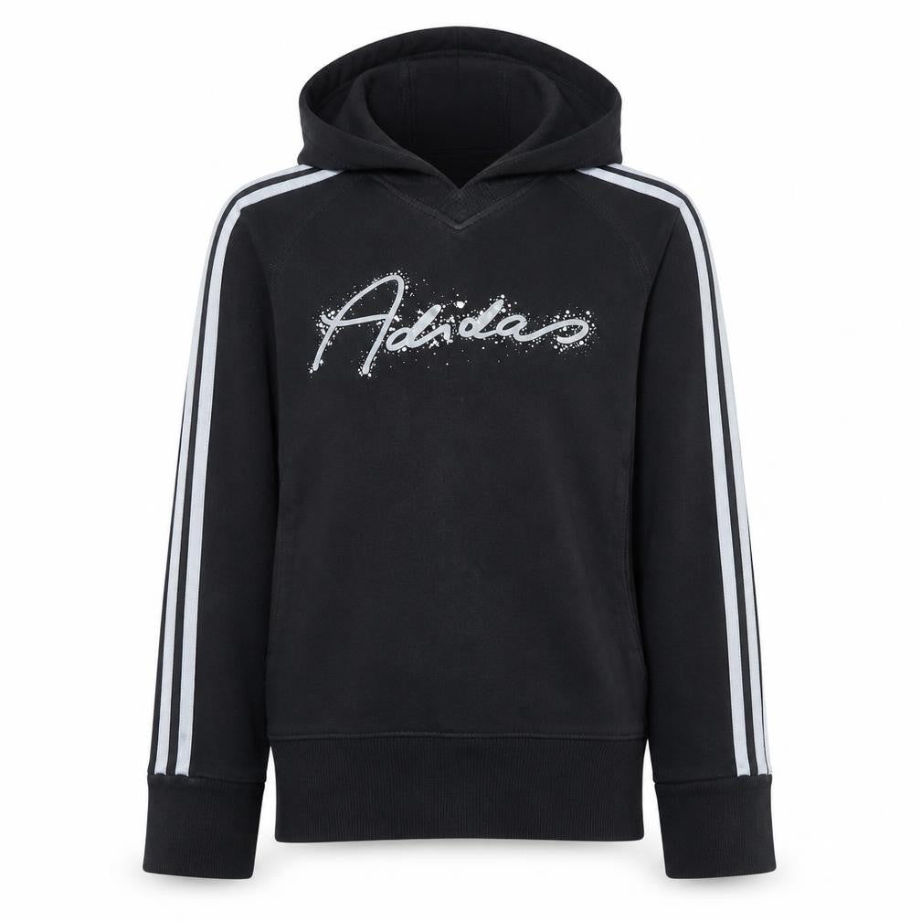 Adidas Girls Black Logo Pullover Hoodie 11-12 Years Sports Casual