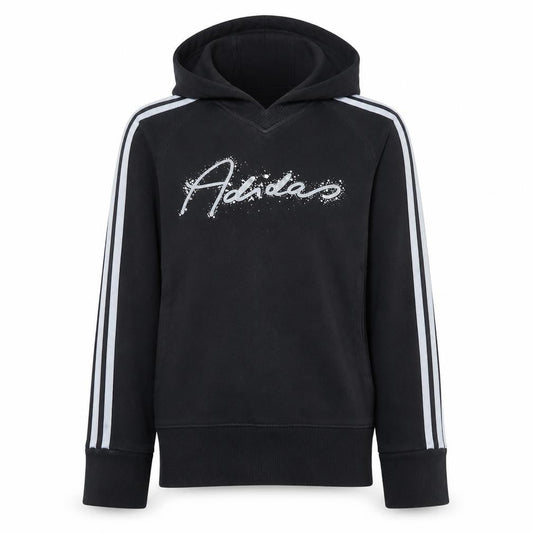 Adidas Girls Black Logo Pullover Hoodie 11-12 Years Sports Casual