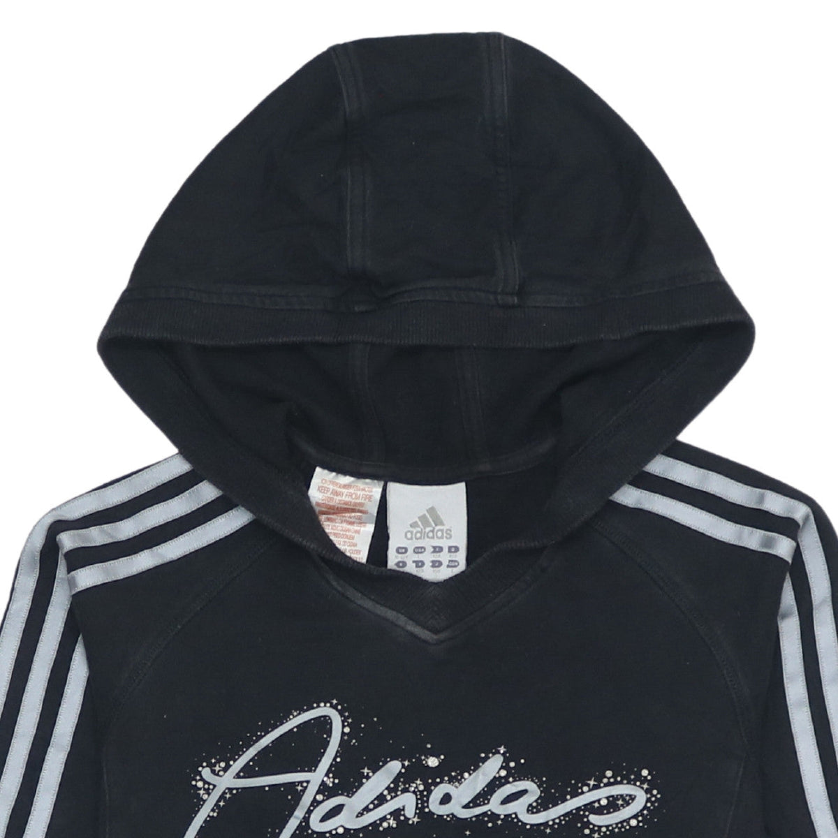 Adidas Girls Black Logo Pullover Hoodie 11-12 Years Sports Casual