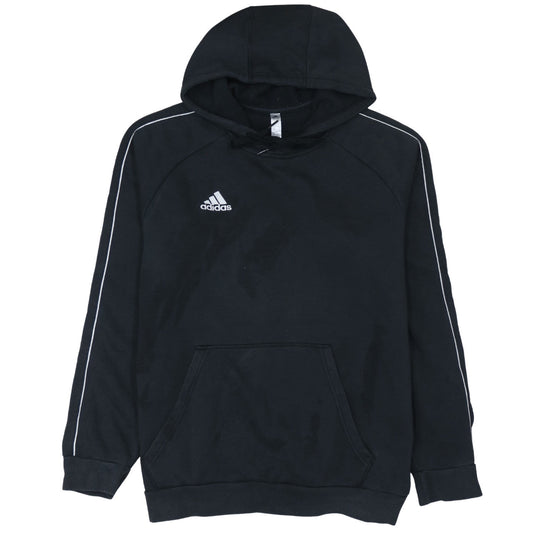 adidas Men's Black Pullover Fleece Hoodie L Sports Logo Sweatshirt