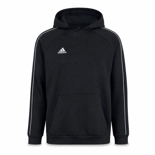 adidas Men's Black Pullover Fleece Hoodie L Sports Logo Sweatshirt