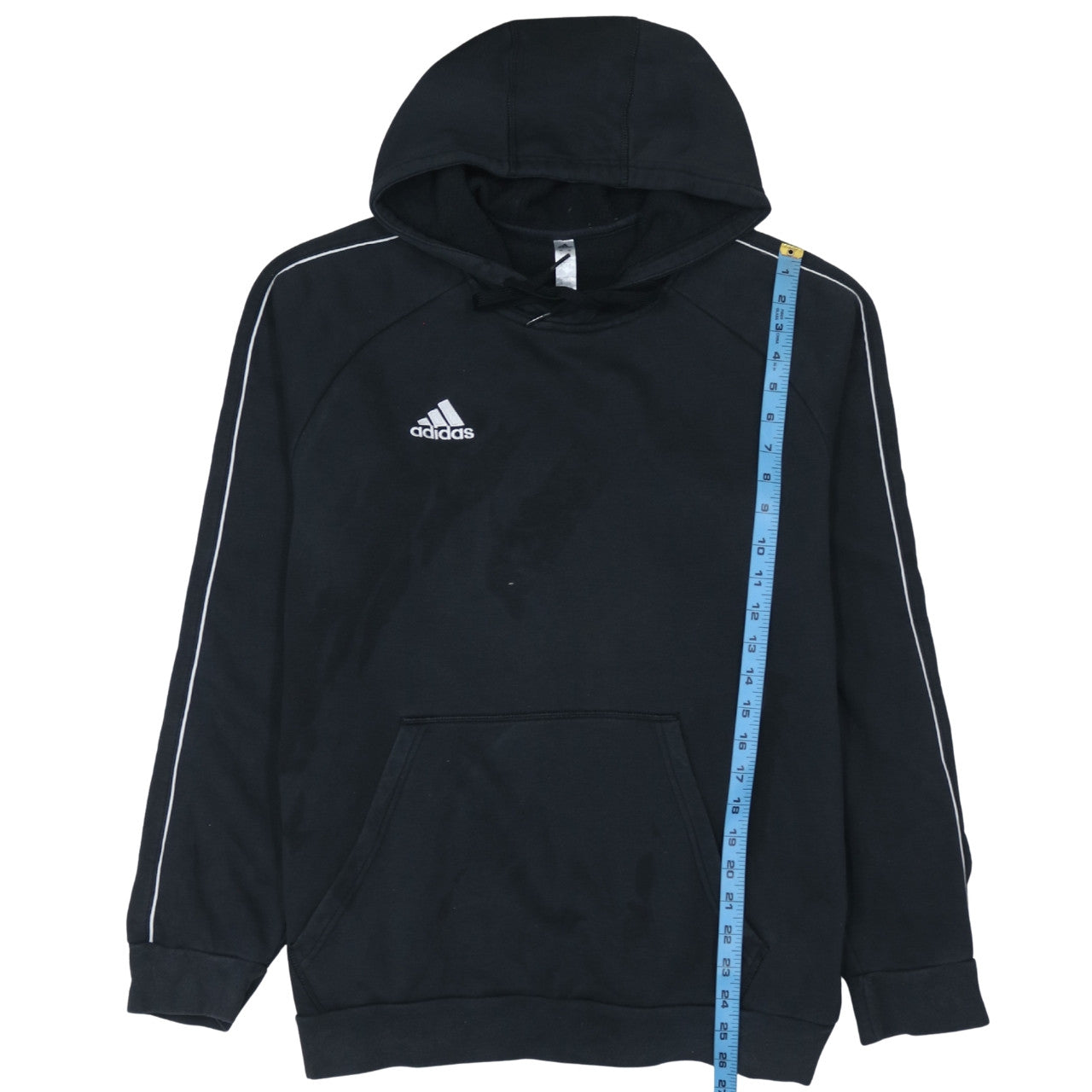 adidas Men's Black Pullover Fleece Hoodie L Sports Logo Sweatshirt