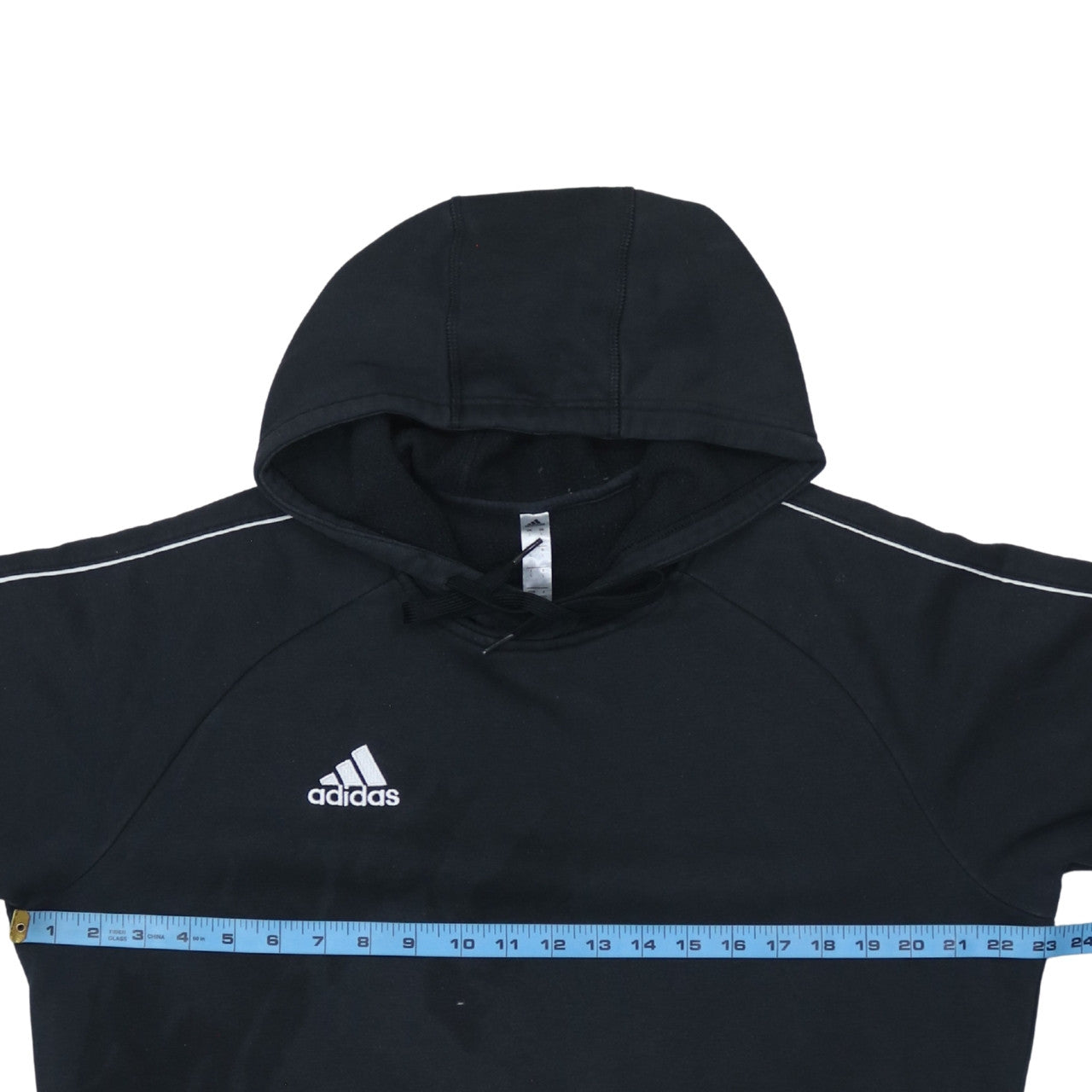adidas Men's Black Pullover Fleece Hoodie L Sports Logo Sweatshirt