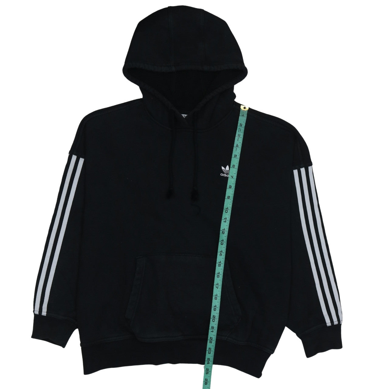 Adidas Womens Black Size 10 Pullover Hoodie with 3 Stripes Logo