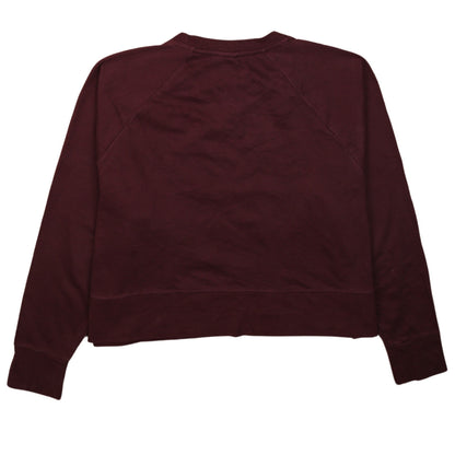 Back view of Nike Women’s Burgundy Dri-Fit Sweatshirt XL Crew Neck Pullover