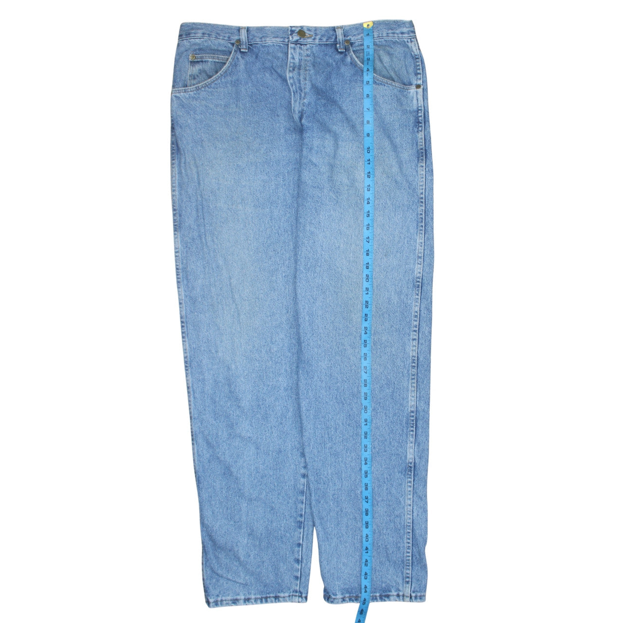 Wrangler Men's Blue Straight Fit Denim Jeans 38x34 USA Made