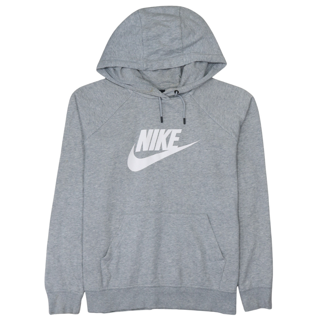Nike Womens Grey Pullover Hoodie L Logo Fleece Sweatshirt